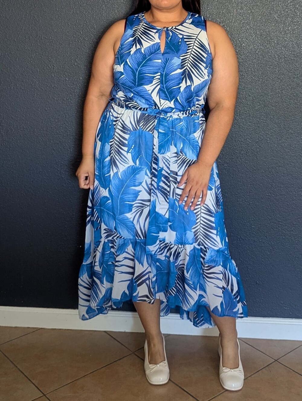 Lane Bryant Leafy Blue Dress